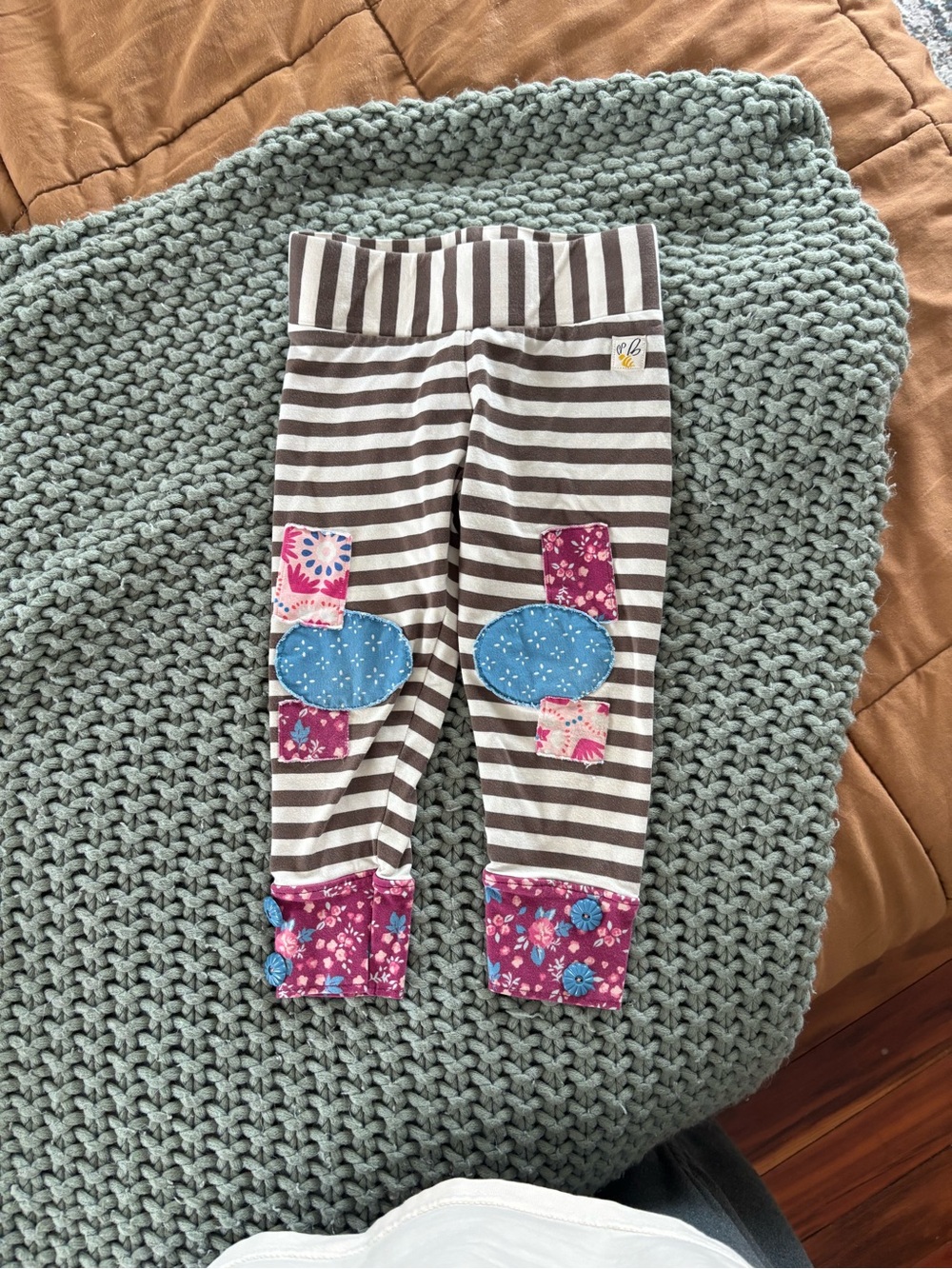 wild flowers shabby chic style patchwork leggings